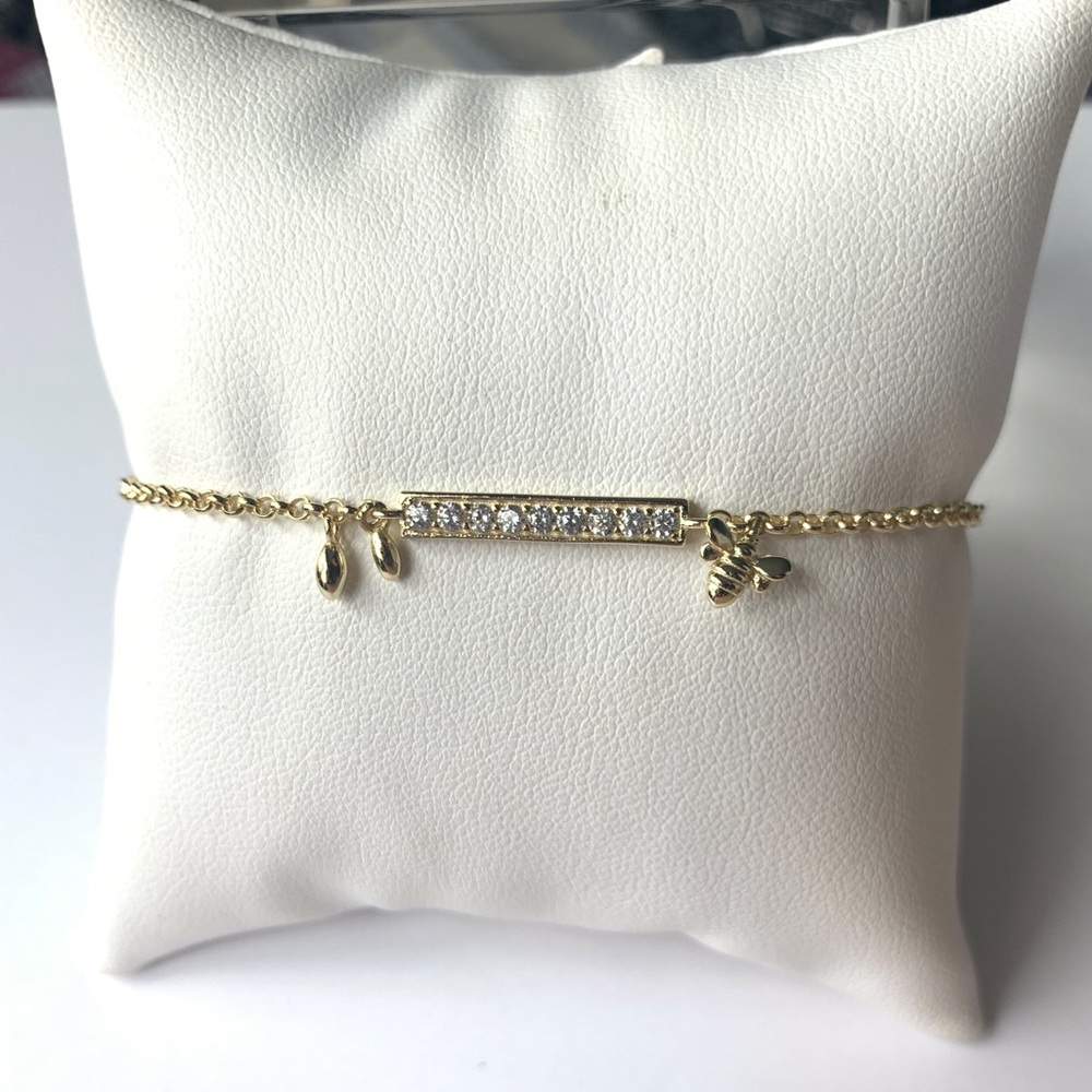 NWT 925 STERLING SILVER GOLD VERMEIL CZ BRACELET